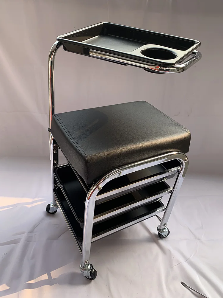 Pedicure Chair Stand with Wheels Nail Station Beauty Salon Trolley Manicure Makeup artist Massage Chair Stool Storage Organizer