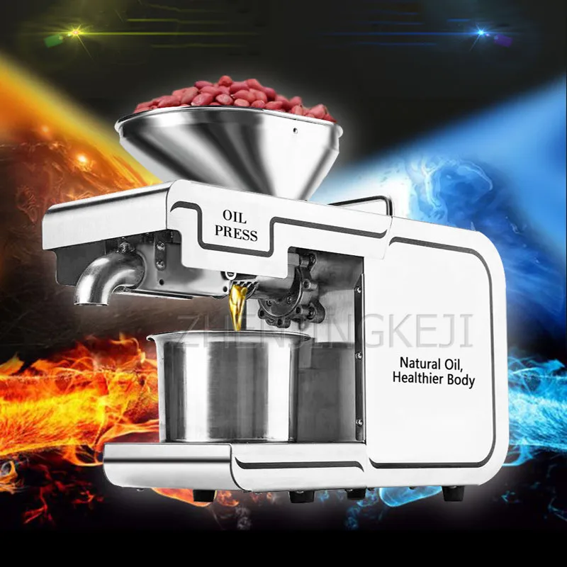 آلة ضغط الزيت التجارية/الآلات المنزلية الفول السوداني مستخرج زيت الفولاذ المقاوم للصدأ الساخن/البارد معالجة المقلية المزدوجة الضغط