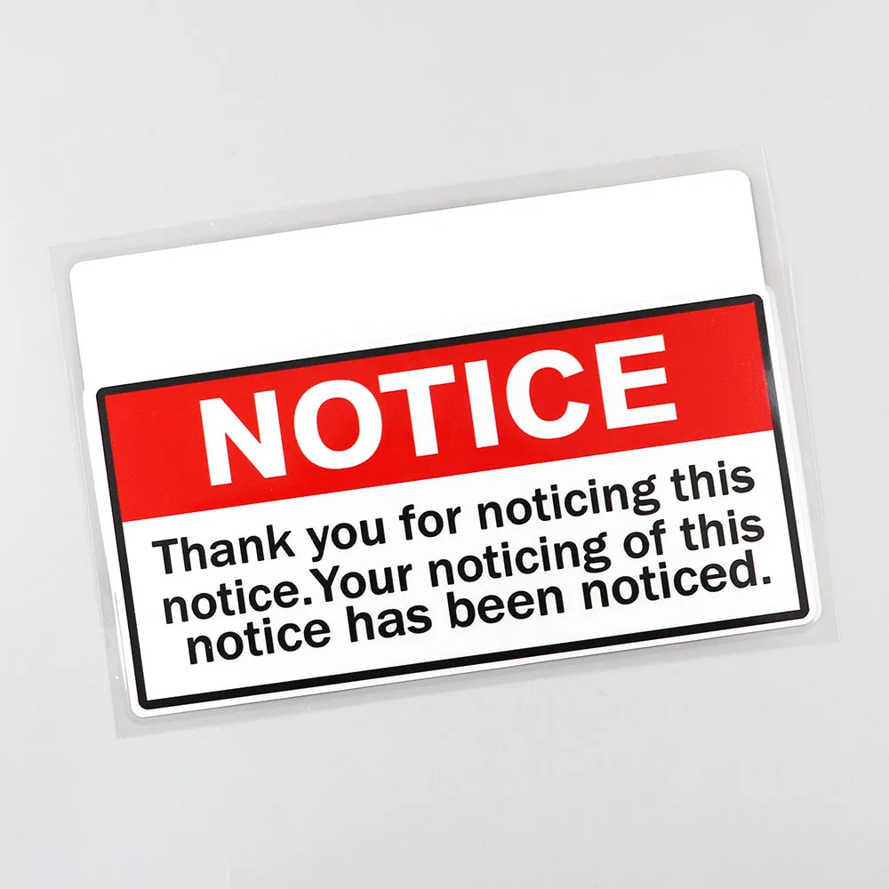 YJZT 16.1CM×7.4CM Warning Funny Joke Tools Notice Decal PVC Car Sticker 12C-0098