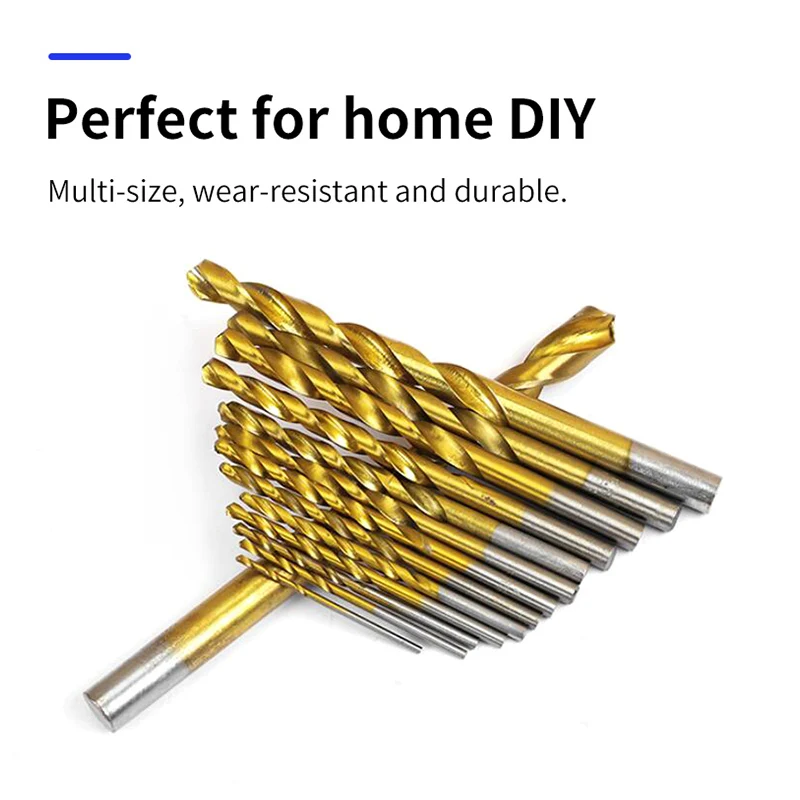 Hole Opener HSS Twist Drill Bits Set DIY Woodworking 1.5-10mm Titanium Coated Surface 118 Degree For Drilling woodworking