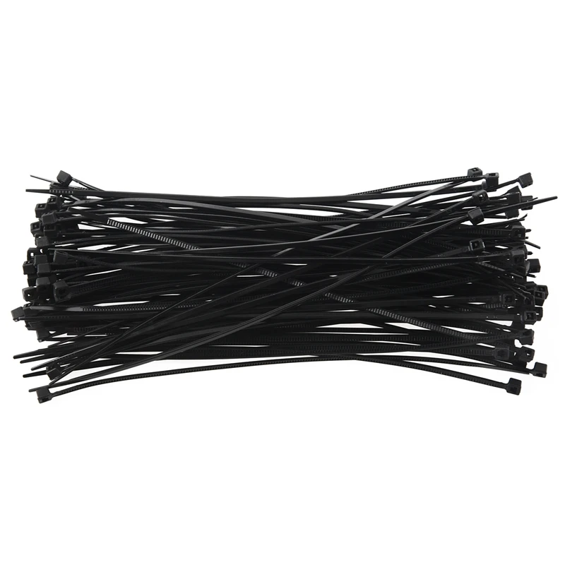 100 قطعة 150x1.8 مللي متر الكهربائية رباط للكابل التفاف النايلون إبزيم أسود