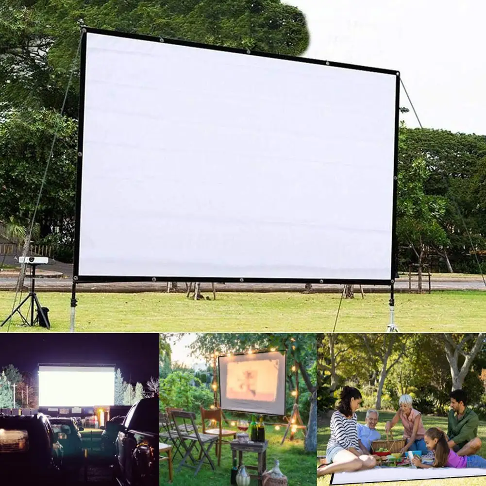 

150 Inch 4:3 Portable Folding Movie Screen HD Crease-resist Indoor Outdoor Projector Screen For Home Theatre Office Electronics