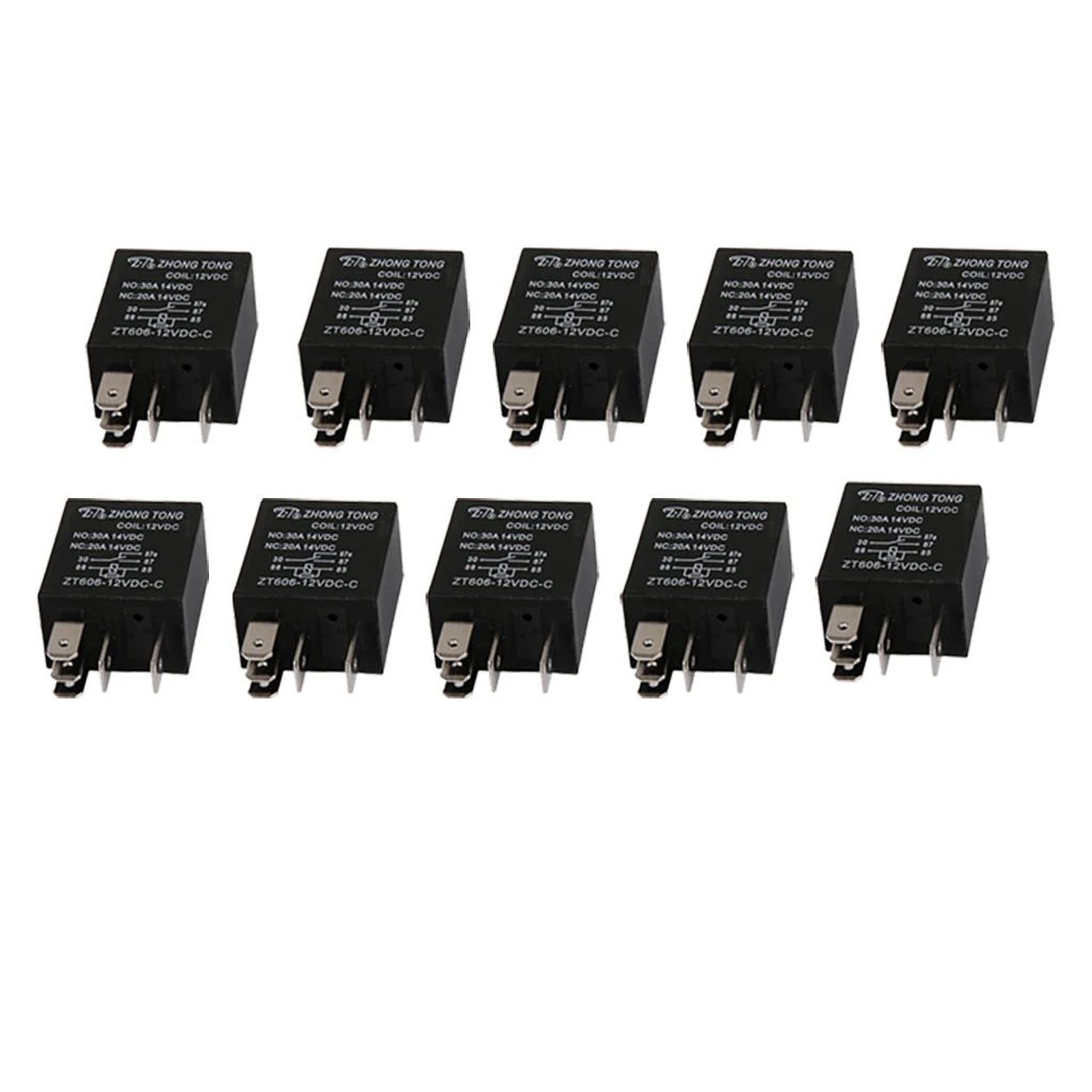 10 PiecesHigh Qualità Auto Camion Auto DC 12V 20A/30A AMP SPDT Relay Relè 5 Spille 5 Prong