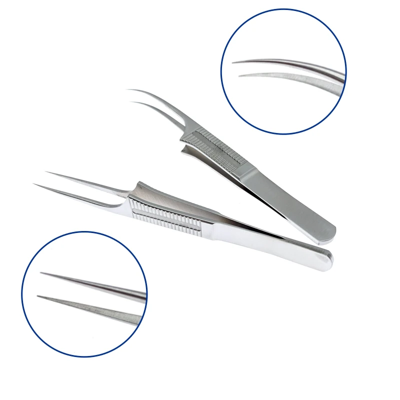 Fue Hair Transplant Forceps Hair Transplant Implanter Hair planting tweezers Curved/Straight Stainless Steel