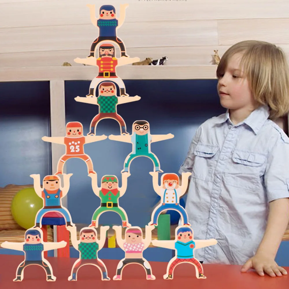 Kids Plastic Toys Board Games Acrobatic Balance Building Blocks DIY Stack Educational Toys for Children Gift