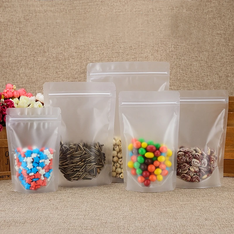 Frosted Matte Food Packaging Bag Self Sealing Nut Dry Goods Tea Grains 100 Pcs per Lot