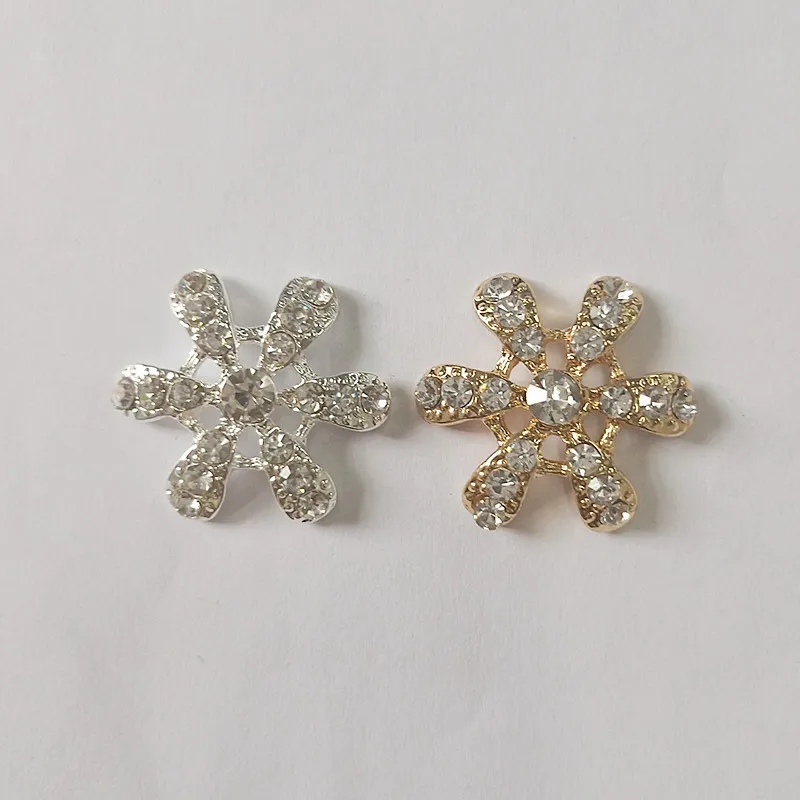 

50pc 27*29mm Gold color Alloy Material Big Crystal Flower Charm Hollow flower charm For DIY Wedding Handmade Jewelry Making