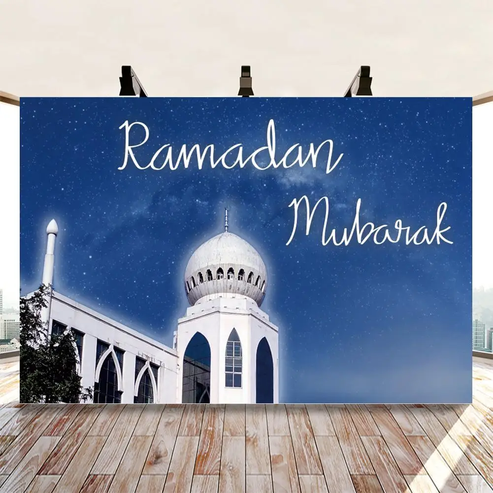 Ramadan Kareem Celebration Photo Backgrounds Islamic Mosque Dubai Palace Buildings Photography Backdrop Party Table Decor Poster