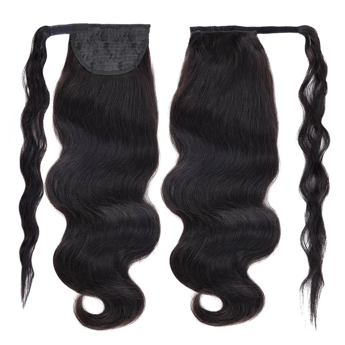 Real Beauty de cola de caballo brasileña, 100% de cabello humano liso Remy con Clips, 60/100/120g puede ser ondulado