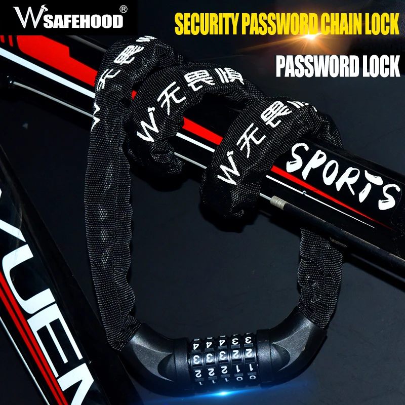 Shipping five-digit password chain lock bicycle lock mountain bike lock motorcycle lock electric car lock scooter lock