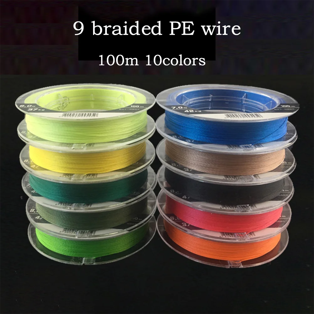 

1pcs Luya Line 100m 9 Strands Braid Fishing Main Line Subline for Sea Pole PE Carp Fishing Goods Accessories Equipment Tackle