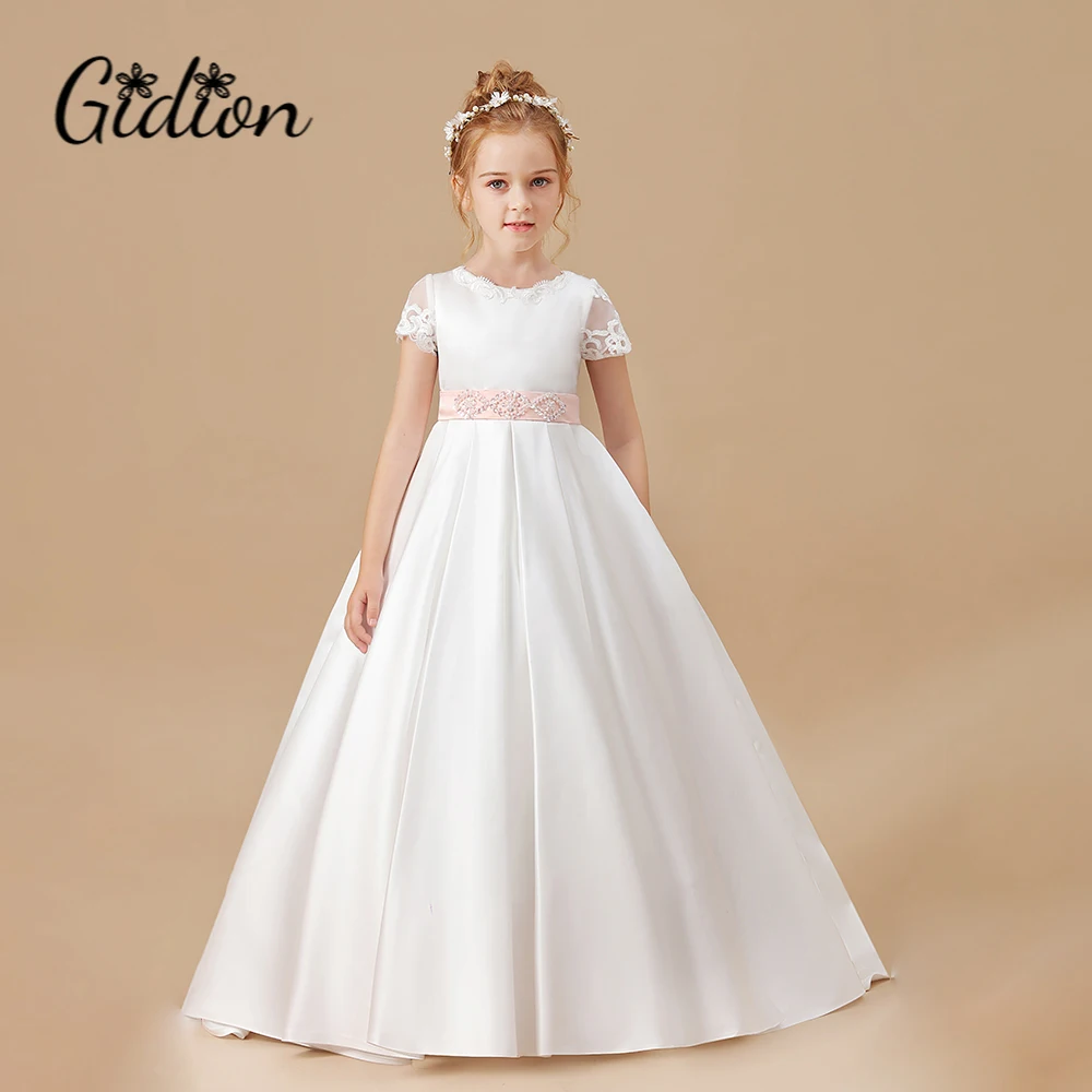 Princesa Flower Girl Dress para crianças, cerimônia de casamento, aniversário, festa à noite, primeira comunhão, concurso de baile, banquete, evento de formatura