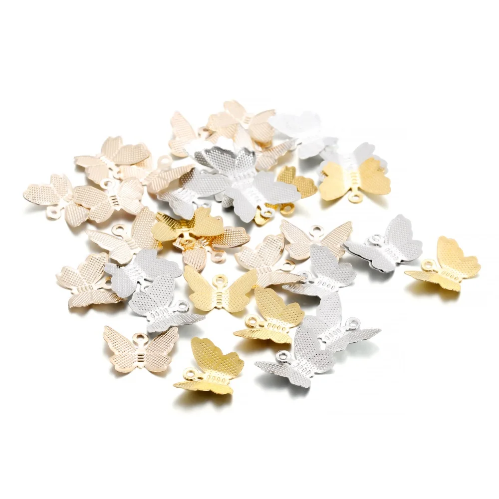 100Pcs/Lot Metal 3D Butterfly Pendant Charms For Necklace Bracelet Earrings DIY Accessories Animal Jewelry Making Supplies image 4