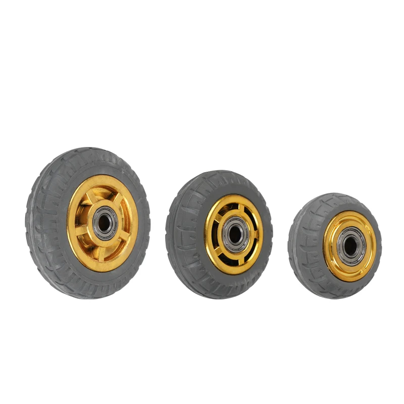 3/4/5-Inch Furniture Caster Solid Rubber Tire Trolley Wheel Bearing Universal Muted Medical Bed Equipment Part