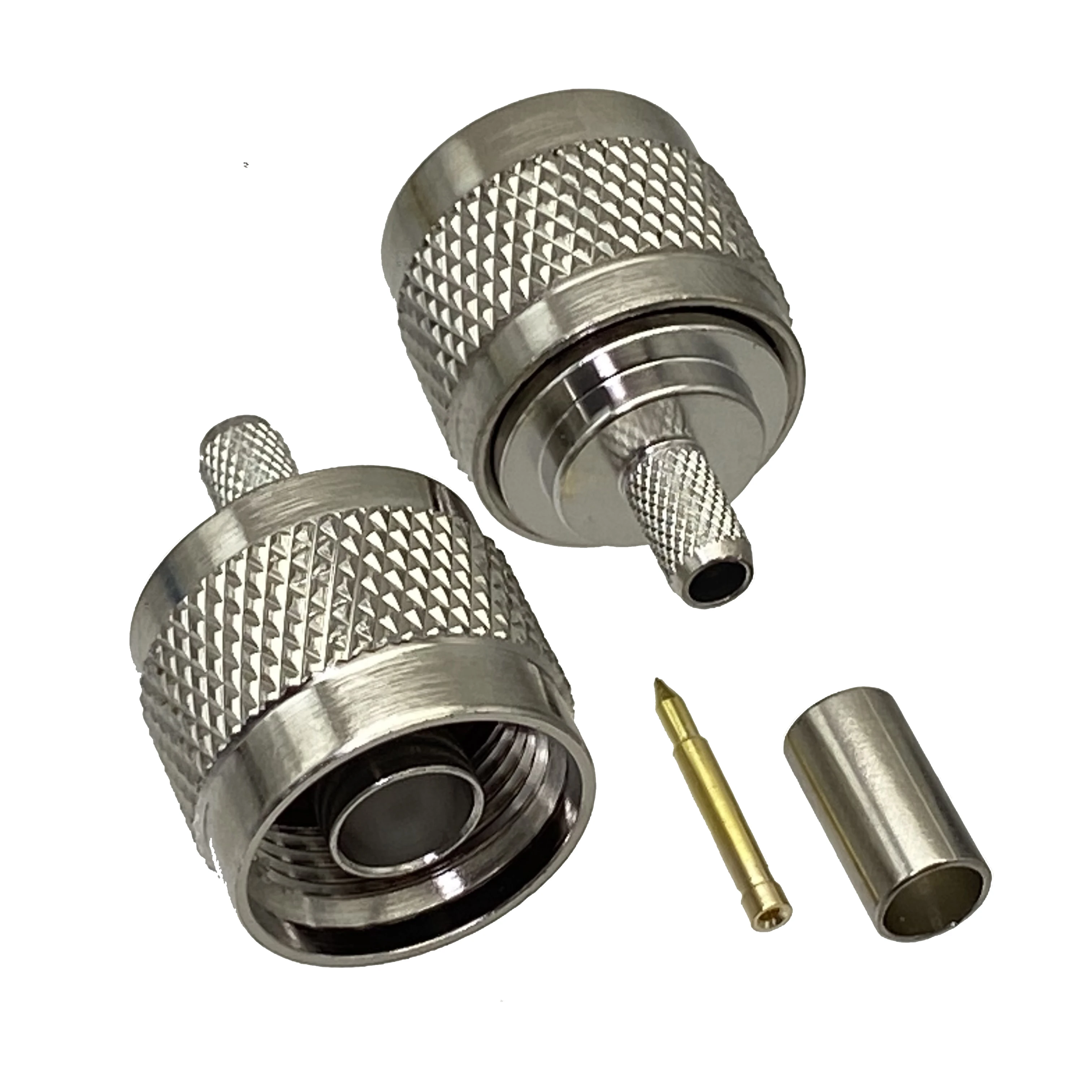 

10pcs connector N male Plug crimp RG58 RG142 LMR195 RG400 Cable RF Coaxial Wire Terminals straight