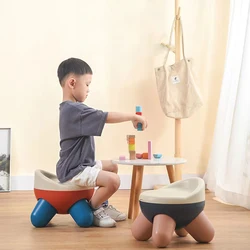 Tabouret de rangement de jouets de dessin animé créatif pour enfants, dossier épaissi, beau tabouret, anti-chute, anti-alde, ménage, extérieur