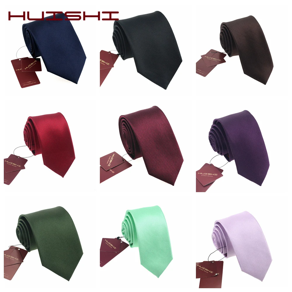 

HUISHI Men's Tie 8 CM Fashion Elegant Solid Color Waterproof Necktie Suit Accessories Business Wedding Party Gifts For Men