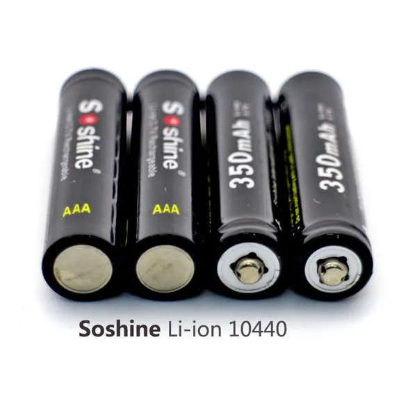 Soshine 10440 AAA 350mAh 3.7V Rechargeable Li-ion Battery with Battery Box