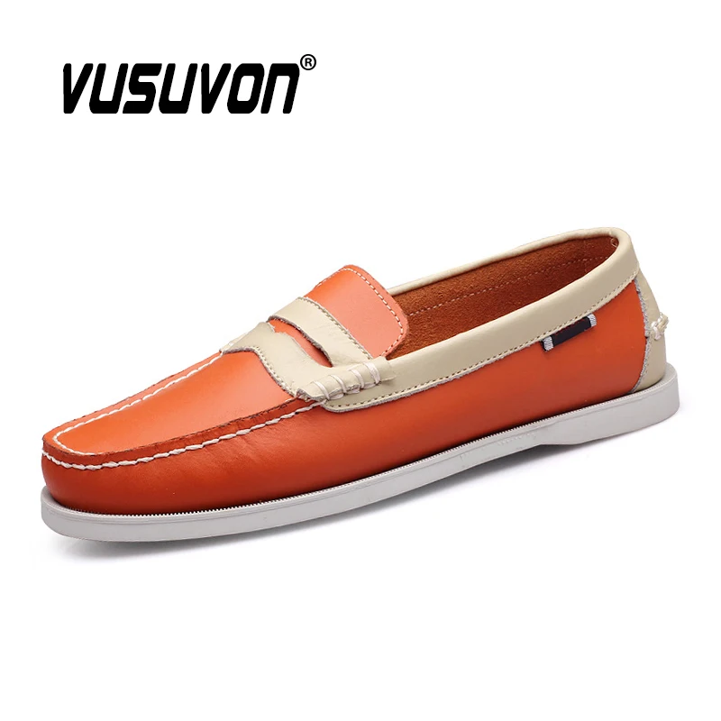 Big Size 2020 Men Loafers Summer Flats Brand Designer Men\'s Shoes Genuine Leather Dockside Boat Shoes Slip On Casual Shoes