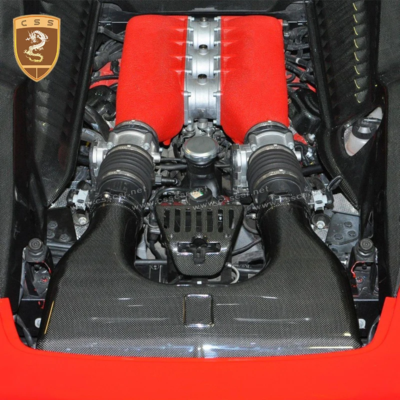 Car-Styling Super Car for Ferrari 458 Dry Carbon Fiber Engine Bay Replacement Glossy Finish ​Inner Part Car Accessories