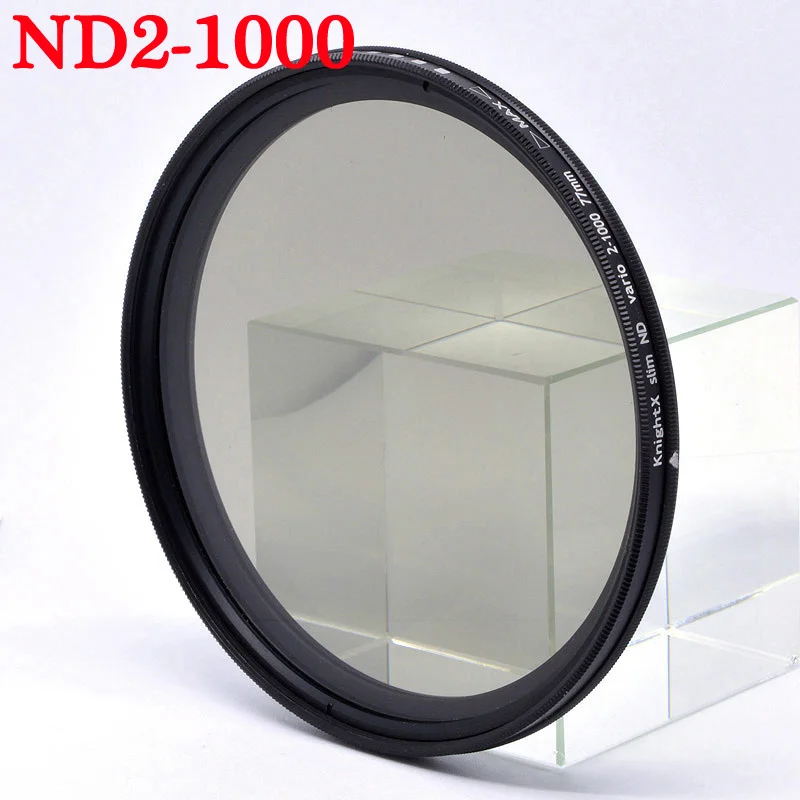 KnightX ND2 to ND1000 variable Neutral Density Adjustable Camera Lens Filter For canon sony nikon 49mm 52mm 55mm 58mm 67mm 77mm