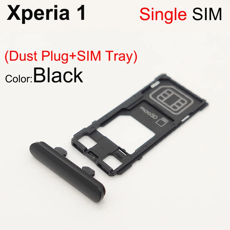 Aocarmo For Sony Xperia 1 / X1 / XZ4 J8110 J9110 Single Dual Memory MicroSD Card Holder Reader SIM Tray Slot Replacement