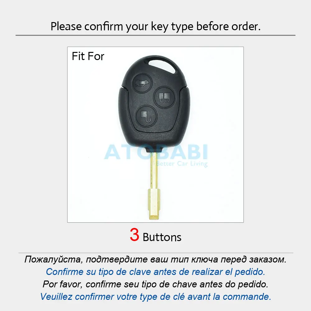 Leather Car Key Case Remote Fobs Protector Cover Keychain For Ford Transit Focus Fiesta C-Max Fusion Galaxy S-Max KA Cougar Puma