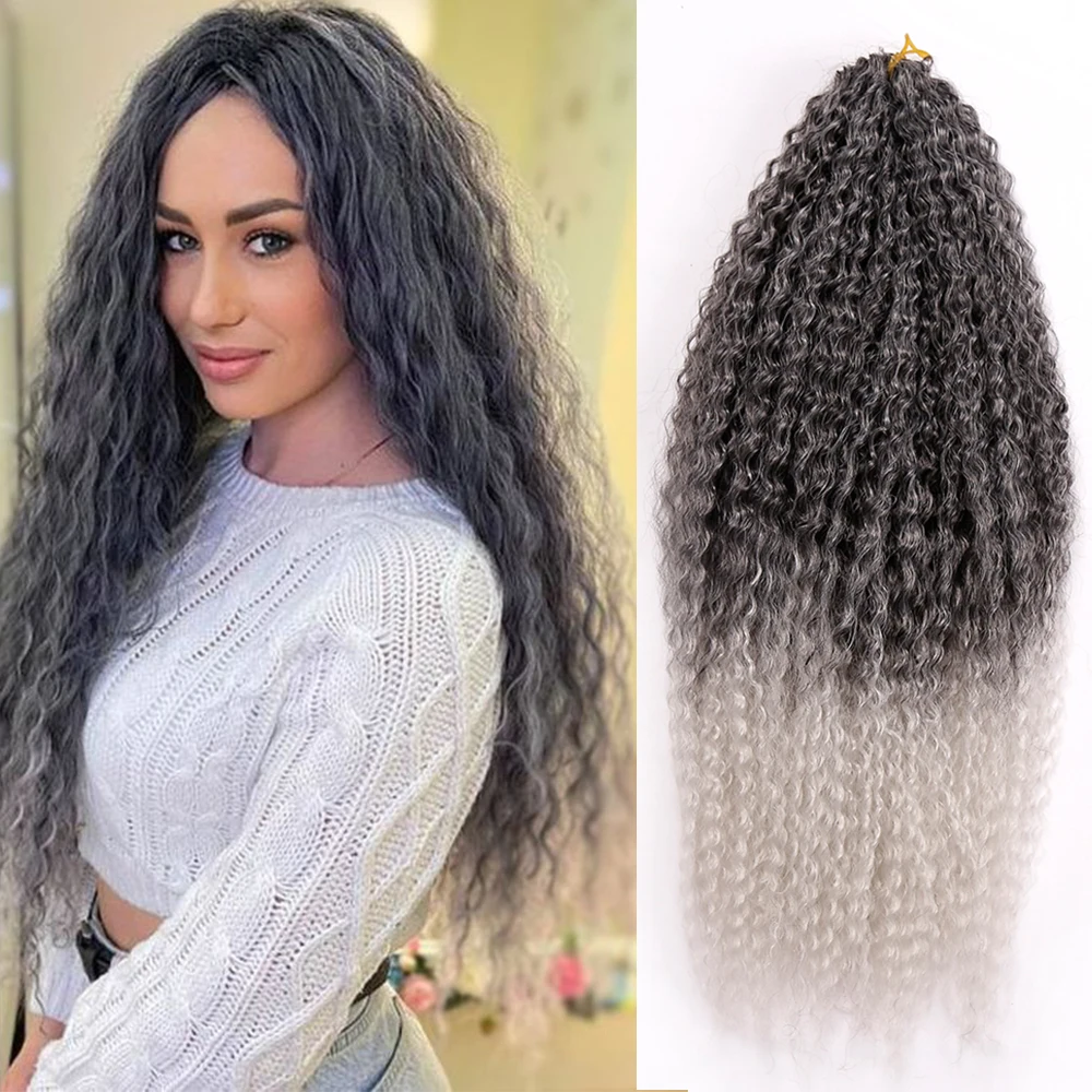 Afro Curls Synthetic Crochet Braids Hair Yaki Kinky Soft Ombre Curly Braiding Hair Extensions Goddess Marly Hair for Black Women