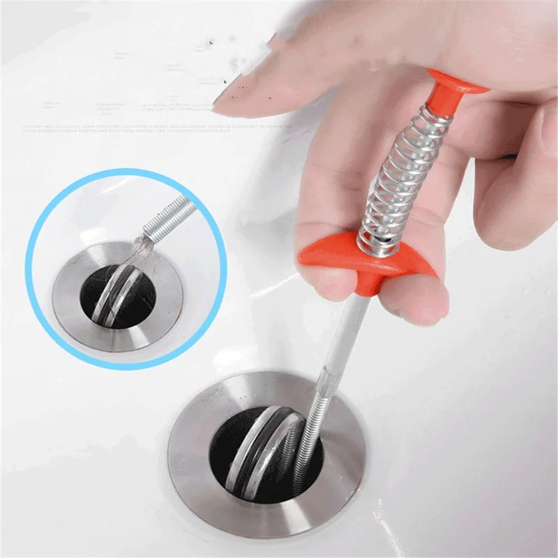 Flexible Sink Claw Pick Up Kitchen Cleaning Tools Pipeline Dredge Sink Hair Brush Cleaner Bend Sink Tool With Spring Grip