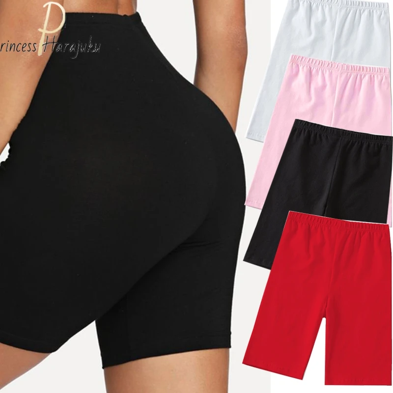 

High Waist Sports Shorts Women Shorts Biker Summer Casual Fashion Sexy Skinny Fitness Solid Bodycon Cycling Slim Bottoms 2021