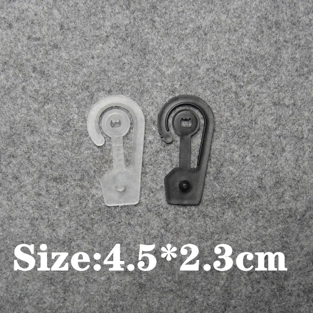 600pcs black clear plastic J hook press Hook ABS portable pothook hanger for cap socks other small accessory