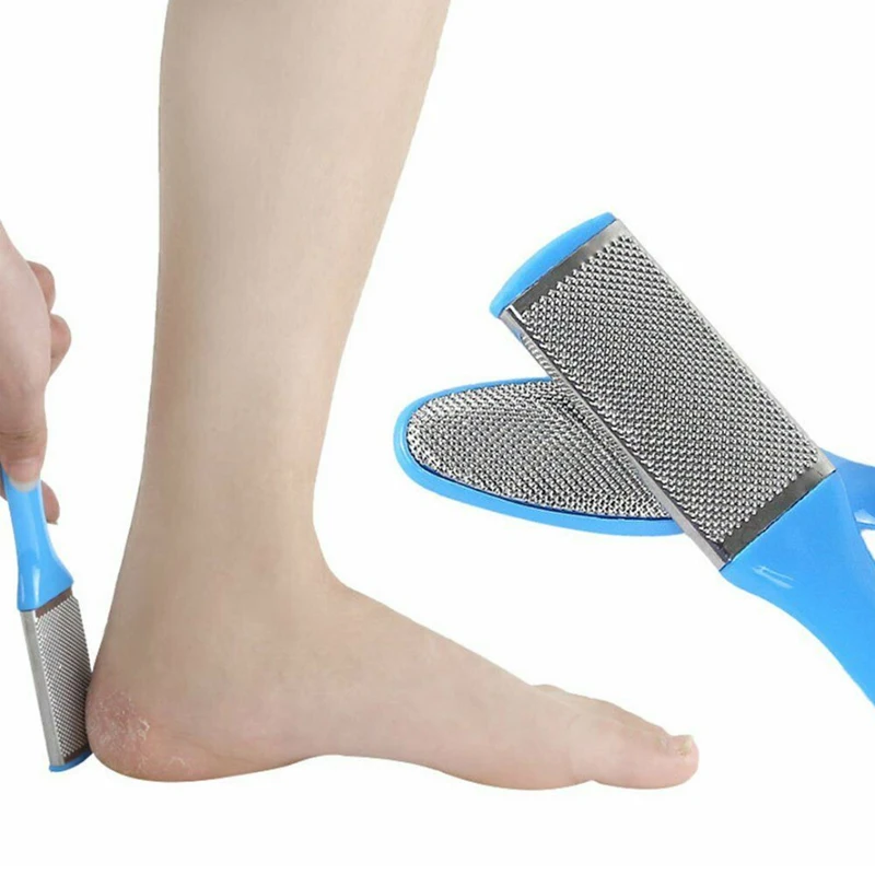 1Set/8Pcs Pedicure Set Peeling and Exfoliating Calluses Foot Scrubbing Brush Stainless Steel Double-sided Foot Care Pedal Stone