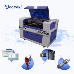 AccTek 9060 Laser Cutting Machine Cnc Co2 80w 100w Cheap 900x600 Laser Engraving Cutting Machine Mini Laser Cutter