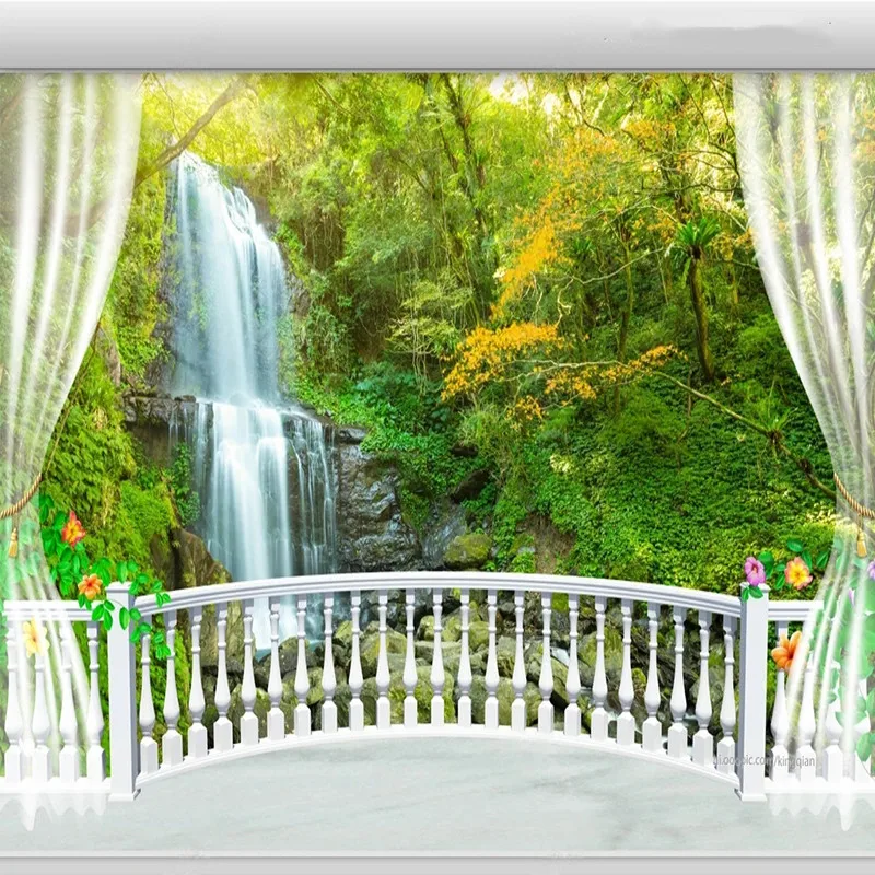 

Custom 3D Photo Mural Wallpaper Natural Waterfall Scenery Background Papel De Parede Wall Painting Tapety Sticker Home Décor