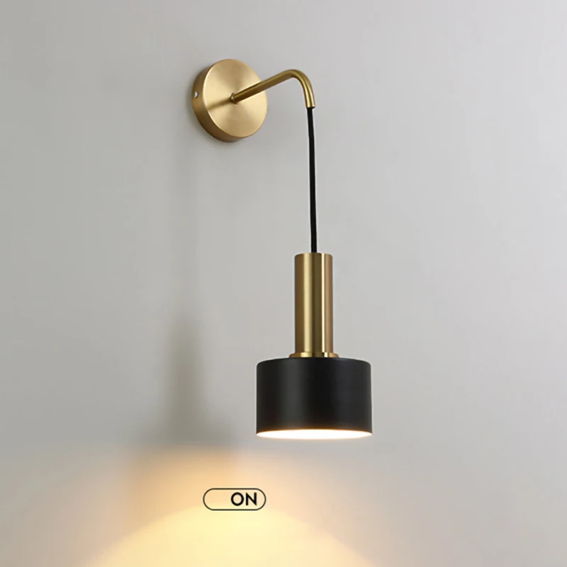 Nordic modern wall lamp E27 LED sconce light gold black indoor lighting home decor kitchen bedroom living room bedside decorate