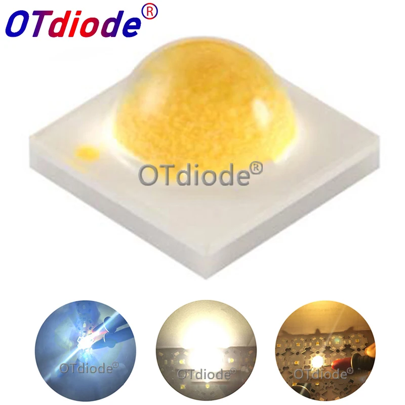 Puce LED haute puissance, émetteur de lumière, puce de diode, blanc froid, 3535 K, blanc chaud al melon, 1W-3W, SMD 3.6, 3-6500 V, 700mA, 50 pièces