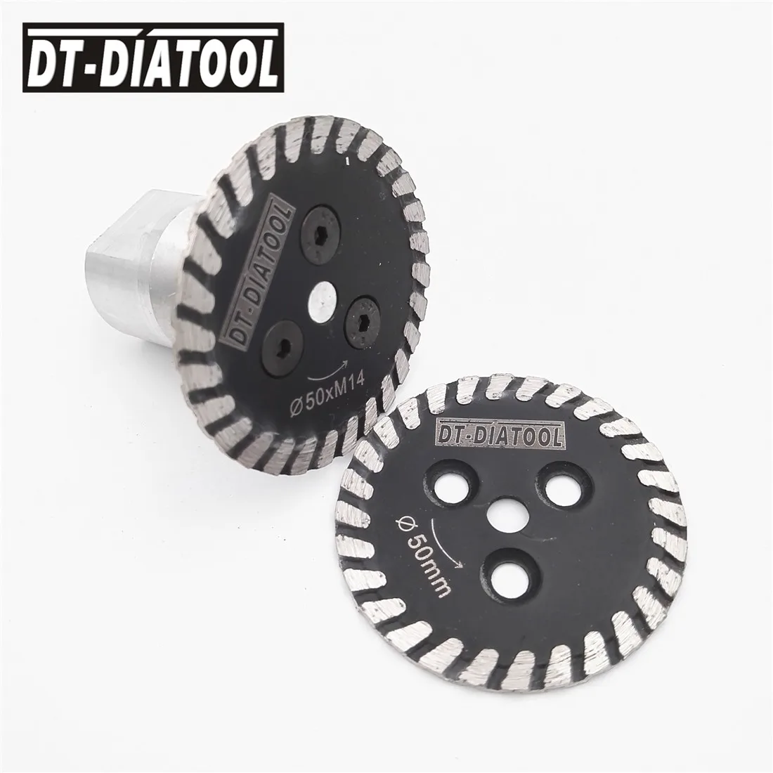 이동식 M14 긴 플랜지 및 1pc 블레이드가있는 DT-DIATOOL 1pc 핫 프레스 미니 다이아몬드 톱날