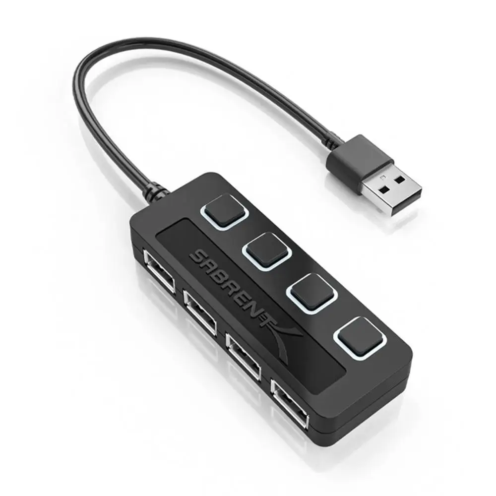 USB HUB 2,0 Hohe Speed4 Port Alle In Einem Für PC Windows Macbook Computer Accessori Ultra-dünne LED Power schalter USB 2,0 Splitter