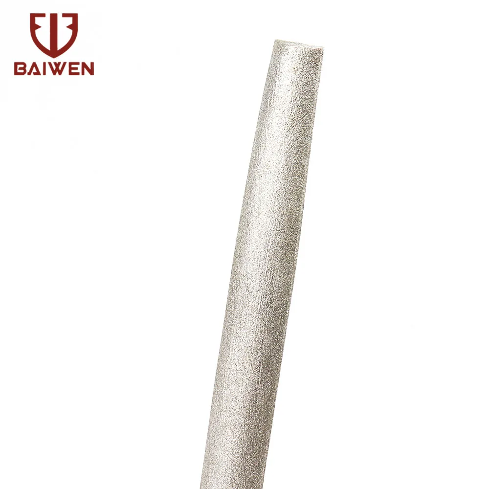Limas de aguja de revestimiento de diamante, herramienta de artesanía de joyería de Metal, Jade, cerámica, vidrio, pulido, plano, medio redondo, redondo, triángulo, 6"