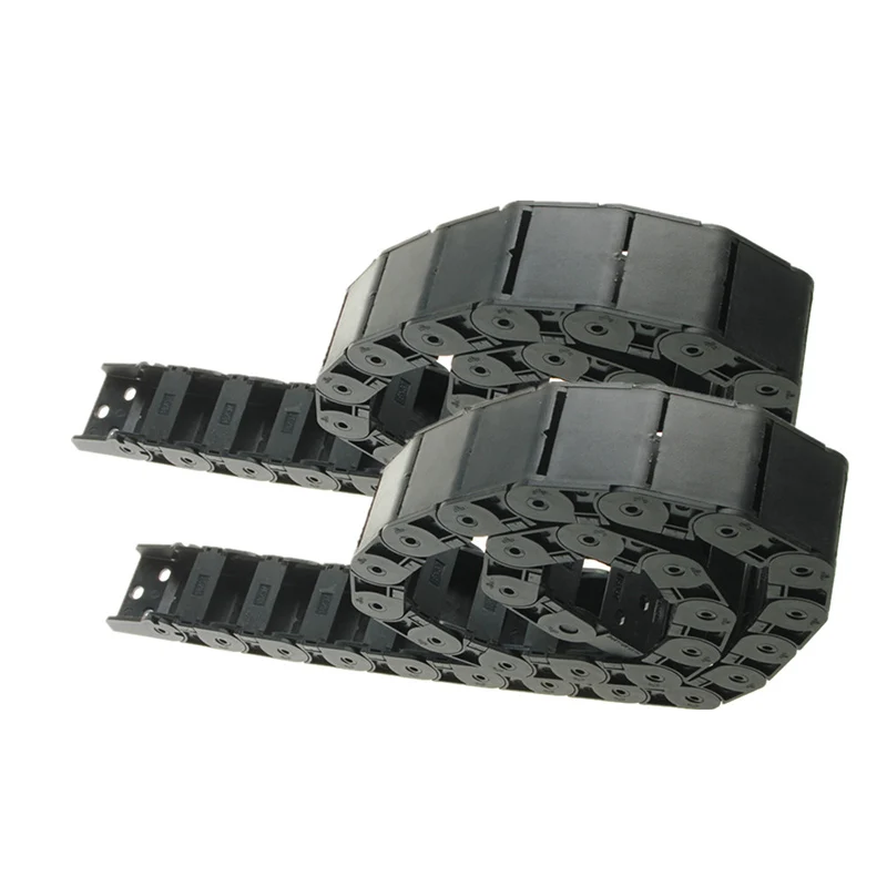 2PCS R38 18*37mm Cable Drag Chain Plastic Semi Closed Black  Nylon 1M 1000mm 40" R38 Wire Carrier For CNC Router Machine Tools