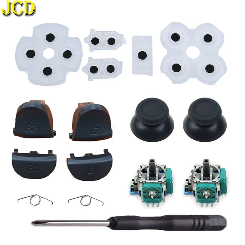 

L1 R1 L2 R2 Trigger Buttons 3D Analog Rocker Joysticks Cap Conductive Rubber Button For PS4 JDM-010 JDS-040 / 030 Controller