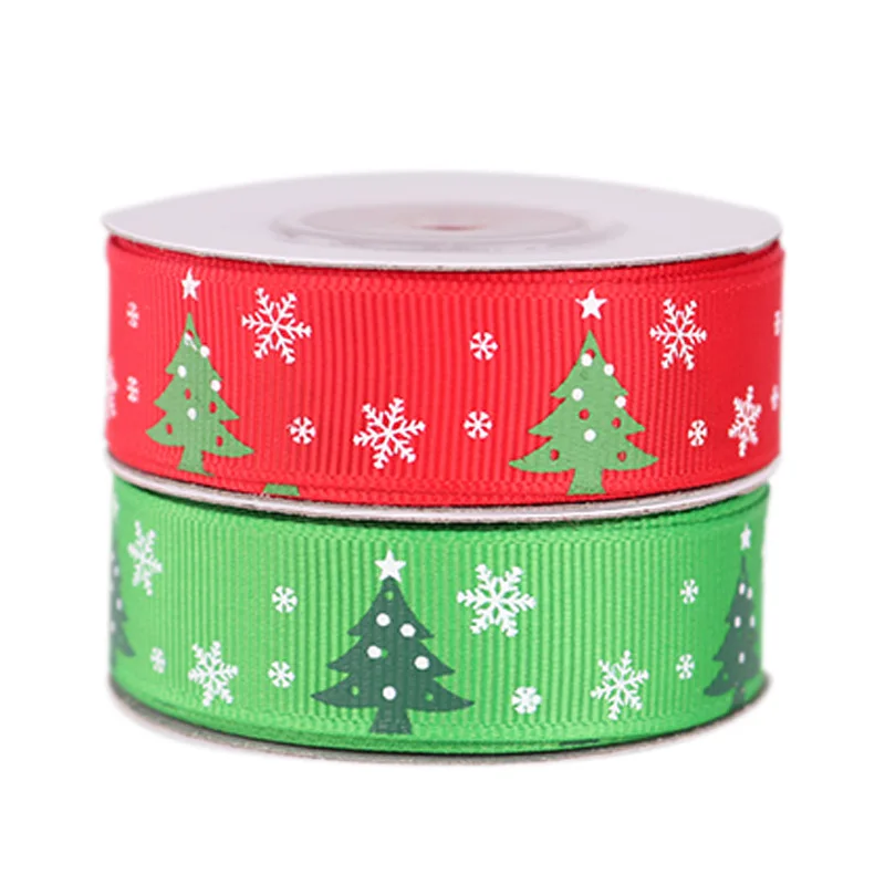 2cm Christmas tree Grosgrain Satin Ribbons for Wedding Christmas Party Decor DIY Bow Craft Ribbons Card Gifts Wrapping Supplies