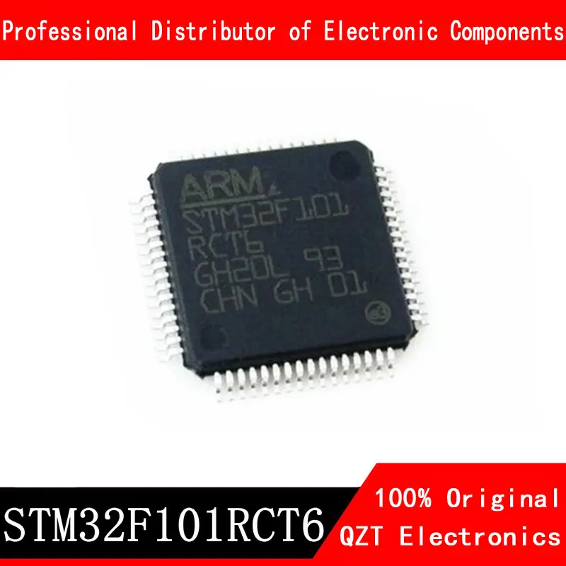 5 개/몫 새로운 원본 STM32F101RCT6 STM32F101 QFP64 마이크로 컨트롤러 MCU 재고 있음