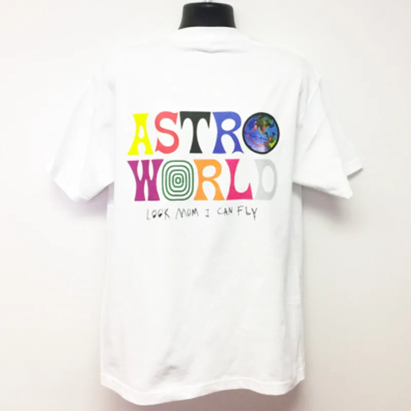 Cactus Jack ASTROWORLD T-shirt Look Mom I Can Fly letter print Summer men women 100% Cotton T-shirts Hip Hop Streetwear tee top