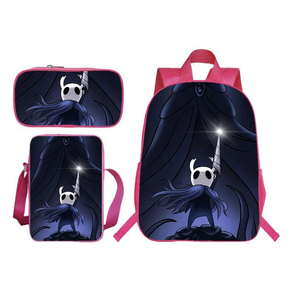 

New Hollow Knight Cosplay Backpack 3pcs Set Boy Girl School Bag Teens Bookbag Rucksack Gift(backpack+shouder Bag+pen Bag)