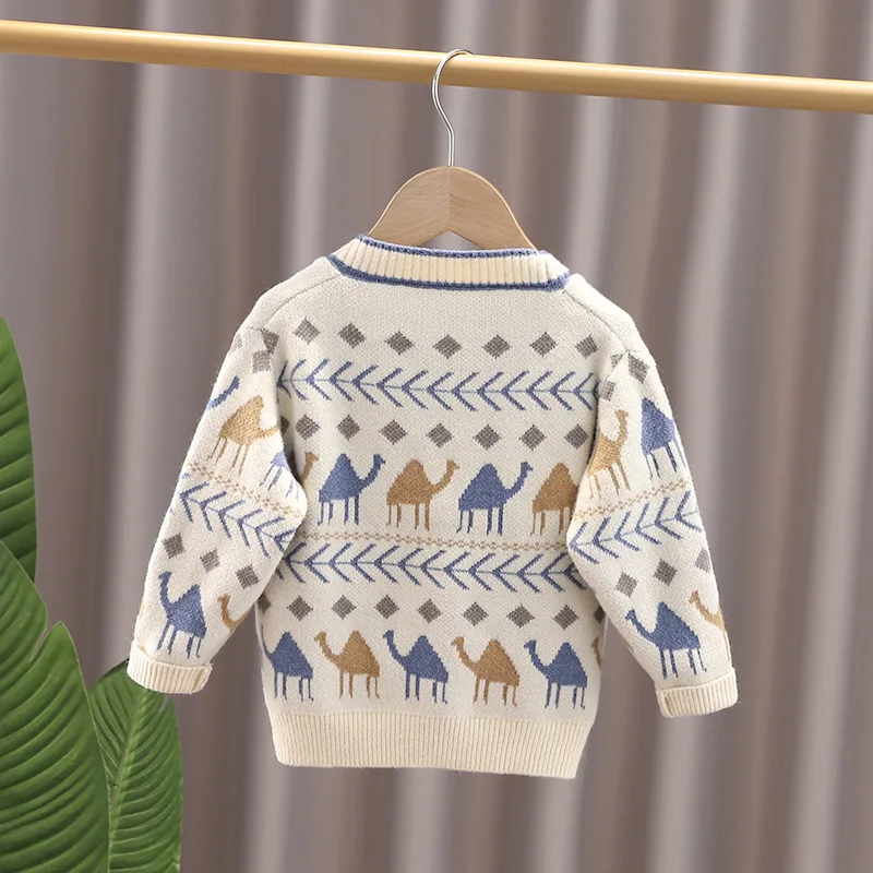 Autumn Winter Kids Sweater Coats 2024 New Casual Baby Clothing Keep Warm Boys Child Outwear Knitted Cardigan Sweater For Girls