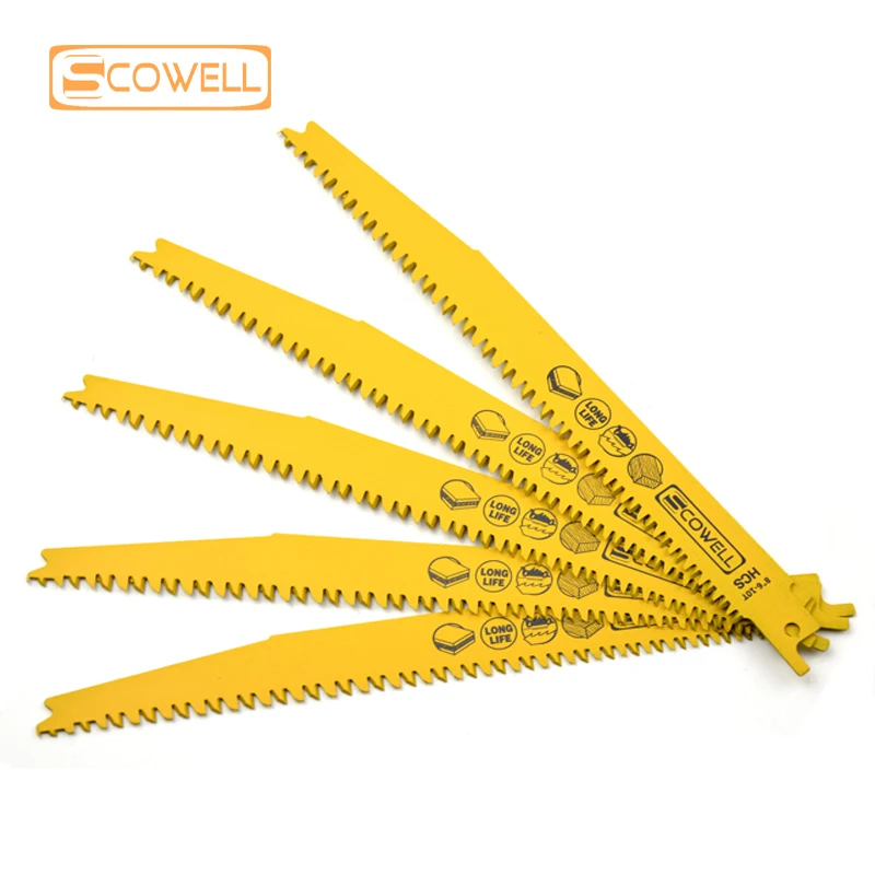 

5 Pack 8" Inch Progresser Teeth Reciprocating Sabre Saw Blades DIY Tools 2345X Demolition Recipe Machines Saw Blade Fast Wood