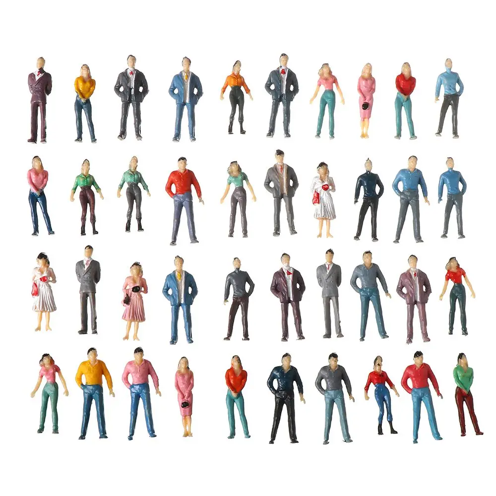 Pessoas Figuras para Crianças, ABS Material, Mixed Color Pose Modelo, Trem Cenário, Construção, Passageiros, Crianças Brinquedo, 1:100, 1:150, 1:75, Escala 1:50