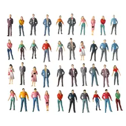 100Pcs 1:100/1:150/1:75/1:50 Scale People Figures ABS Material Mixed Color Pose Model Building Passengers Train Scenery Kids Toy