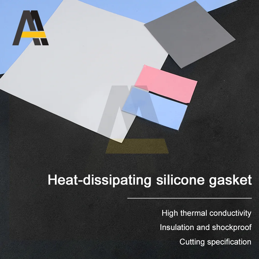 Almohadilla térmica de silicona GPU para CPU, almohadilla conductora de refrigeración de 200mm x 200mm, espesor de 0,5/1/1, 5/2/2, 5/3/4mm, disipador térmico de conductividad térmica